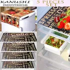 KANUSHI Industries® 1Pc Fridge Cover for Top with 6 Utility Pockets + Taddy Design 4 Fridge Mats 