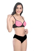 Pibu वीमेन कॉटन ब्रा पैंटी सेट 