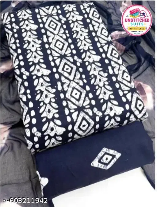 Cotton Printed Dress Material for Women (Multicolor, 6.25 meter (L)