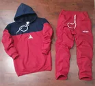 Fleece Colorblocked Tracksuit for Men (Pink & Navy Blue, M)