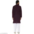 Cotton Blend Solid Kurta with Pyjama for Men 