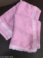 Chinnon Solid Saree For Women, Pink