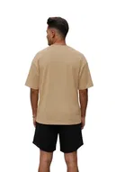 Polyester Printed T-shirt With Matching Shorts, Beige 