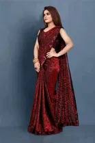 Lycra Blend Embellished Saree for Women 