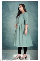Button Detail Cotton Kurti for Women 