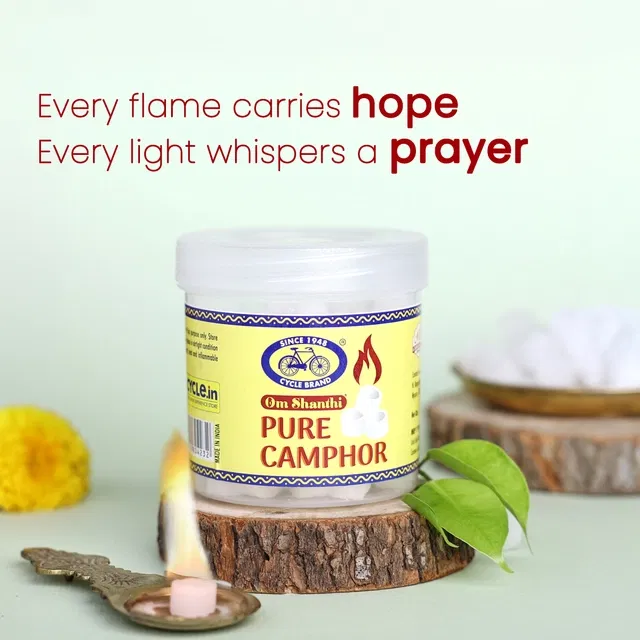 साइकिल प्योर ओम शांति केम्फर राउंड टेबलेट्स, 100 g (Jar)