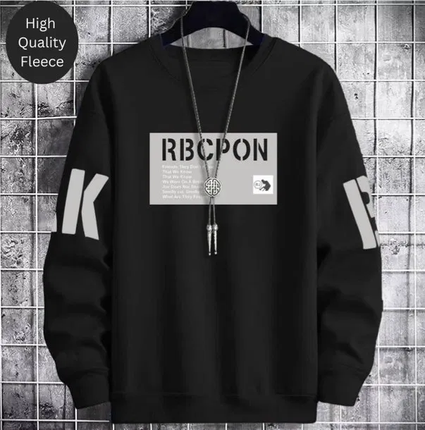 High quality Fleece sweatshirt for Men (Black, XXL)