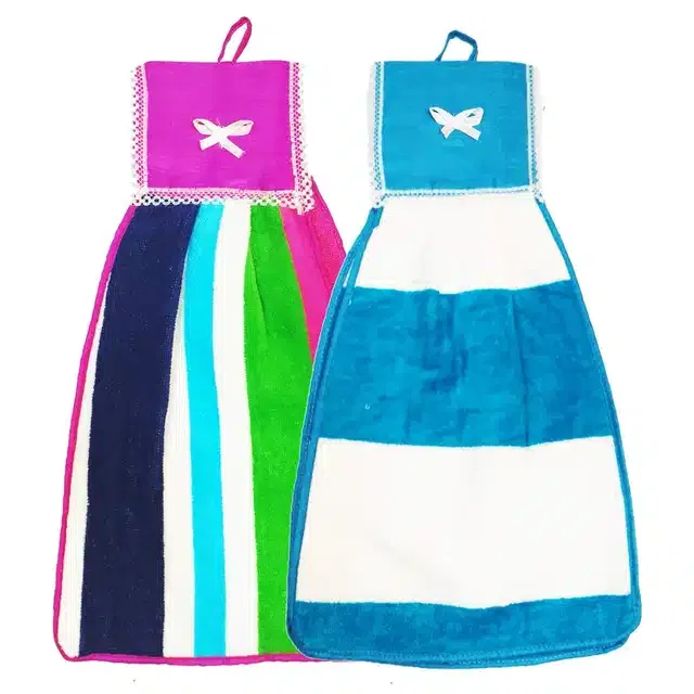 Cotton Hanging Hand Towel (Multicolor, Pack of 2)