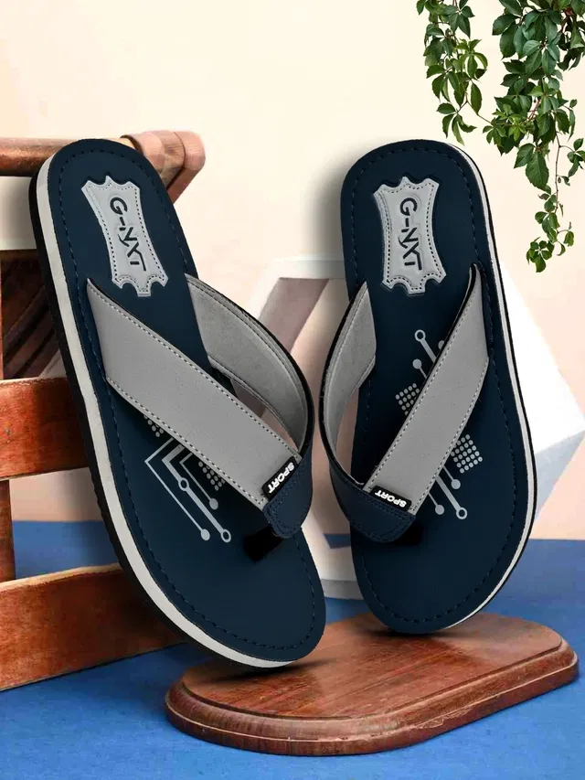 Slippers for Men (Navy Blue, 8)