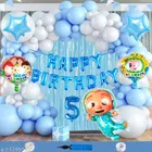 Coco Melon Theme 5th Happy Birthday Decoration Items For Girls, Multicolor, Pack of 112