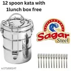 Stainless Steel Lunch Box with 12 Pcs Forks 
