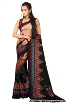 Crepe Printed Saree for Women 