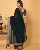 Lycra Blend Solid Saree for Women 