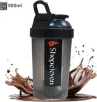 Plastic Gym Shaker Bottle (Black, 500 ml)