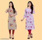 Crepe Printed Kurti for Women 