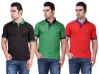 Polo Solid T-shirts for Men, Pack of 3 