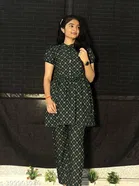 Crepe Printed Kurti with Palazzo for Women 