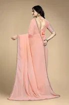 Silk Woven Design Saree for Women, Peach 