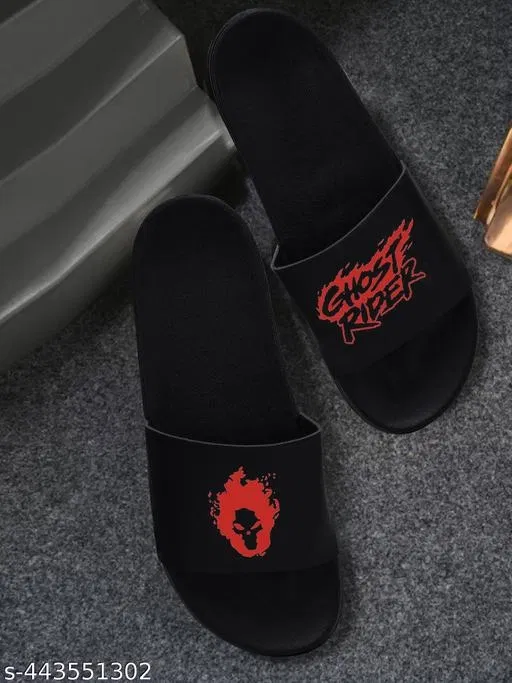 Sliders for Men, Red & Black (8)