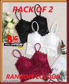 Net Solid Bras for Women, Assorted, Pack of 2 