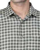 Cotton Blend Full Sleeves Chequered Shirt for Men 