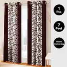 Alaqsa Brown Floral Polyester Door Curtain 7Ft Pack Of 1
