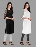 Crepe Solid Kurtis for Women 