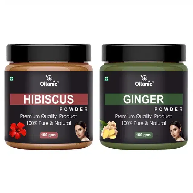 Natural Hibiscus & Ginger Powder for Skin & Hair (Pack of 2, 100 g)