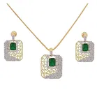 Gold-plated Silver, Green Jewel Set