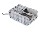 Portable Canvas Checkered Shoe Storage Bag (White)