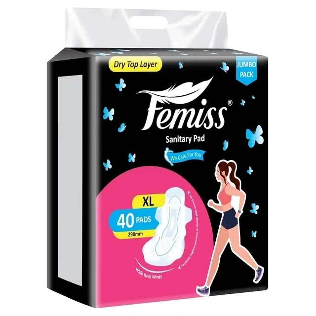 फेमिस ड्राई फील सेनेटरी पैड्स - XL (40 पैड्स)