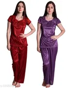 Satin Nightsuit Set for Women 
