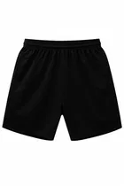 Polycotton Athletic Shorts with White Stripes for Men ,Black 