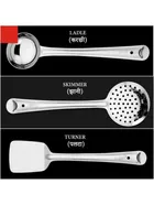 Stainless Steel Kitchne Spatula Set (Silver, Set of 3)