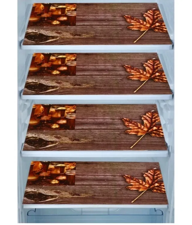 PVC Fridge Mat (Multicolor, Pack of 4)