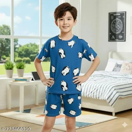 Night Suit for Boys (Blue, 5-6 Years)