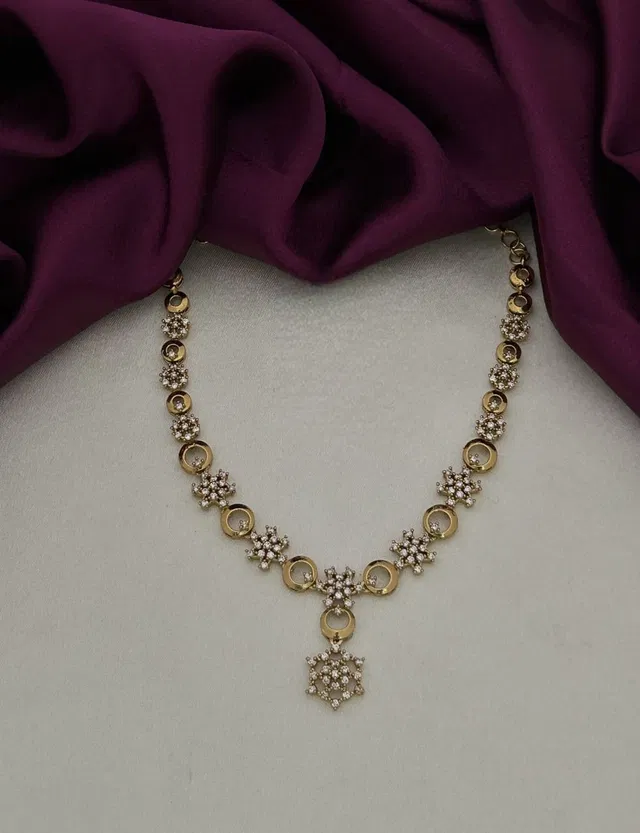 Zircon Gold-plated Necklace Set for Women (Bronze, Free Size)