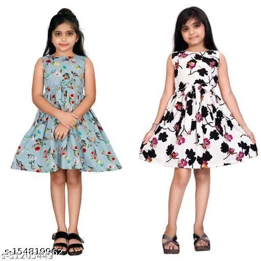 Frocks & Dresses for Girls (Grey, 10-11 Years)