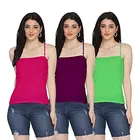 Cotton Blend Camisole for Women (Multicolor, S) (Pack of 3)