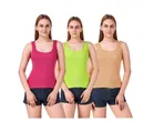Cotton Blend Camisole for Women (Multicolor, S) (Pack of 3)
