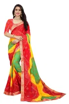 Kanooda Fancy Women Georgette Flower Printed Saree 