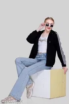 Nylon Solid Jackets for Women 