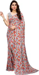 Kanooda Prints Georgette Women Saree With Un-stitched Blouse 