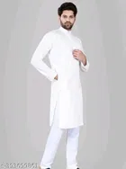 Cotton Solid Kurta with Pyjama for Men 