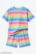 Cotton Blend Night Suit for Girls 