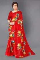 Georgette Printed Saree for Women 