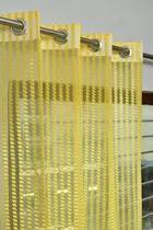 Sheer Plain Yellow Door Curtain 7ft Combo 