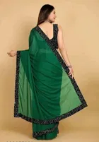 Lycra Blend Solid Saree for Women 