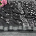 Linen Printed Saree for Women, Multicolor 