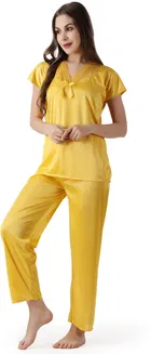 Satin Solid Night Suit for Women 